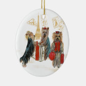 Yorkie Travel Ornement de Noël à Paris (Droite)