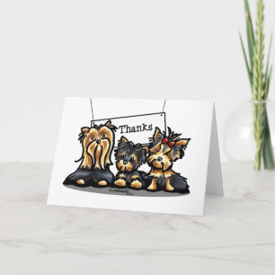 Yorkie Trio Hartelijk dank Bedankkaart