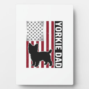 Yorkie Vader Patriottische Vintage Gravure Hond Sh Fotoplaat