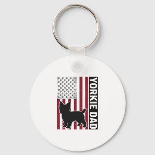Yorkie Vader Patriottische Vintage Gravure Hond Sh Sleutelhanger