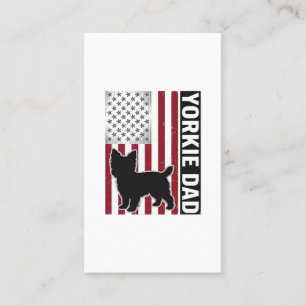 Yorkie Vader Patriottische Vintage Gravure Hond Sh Visitekaartje