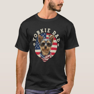 Yorkie Vader VS Vlag Yorkshire Terrier Vader van e T-shirt