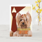 Yorkie Vaderdag Kaart (Gele Bloem)