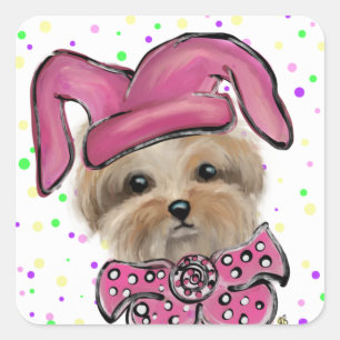 Yorkie Vierkante Sticker