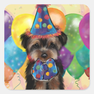 YORKIE VIERKANTE STICKER