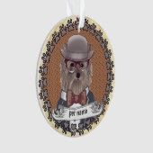 Yorkie Wearing Glasses Ornament (voorkant)
