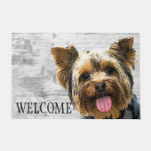 Yorkie Welcome Cute Dog Pet Yorkshire Terrier Deurmat (Voorkant)