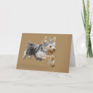 Yorkie Wenskaart, standaard witte enveloppen Kaart