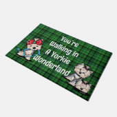 Yorkie Wonderland Kerstdeurmat Deurmat (Schuin)