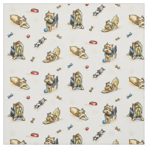 Yorkie World Natural White Stof