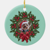 Yorkie Wreath Christmas Ornament (Achterkant)