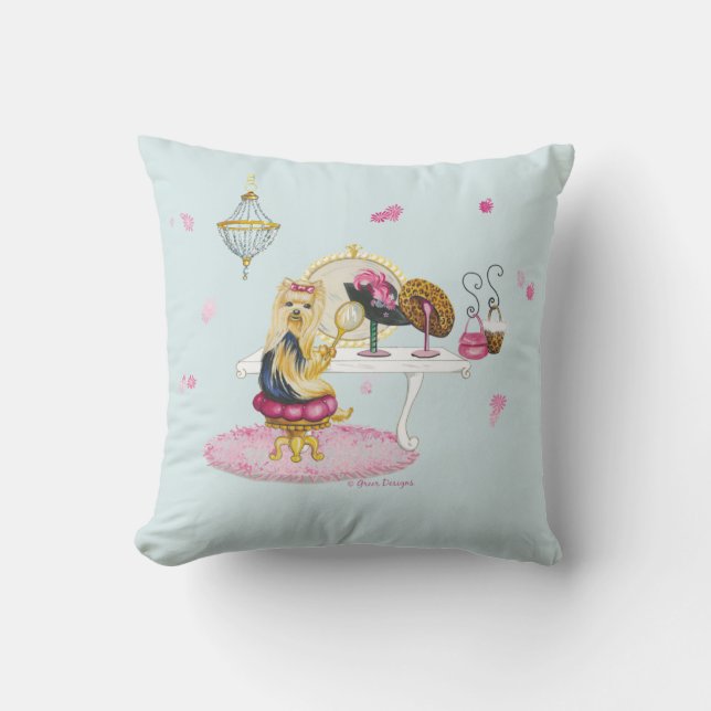 Yorkie Yorkshire Boudoir Pillow Kussen (Voorkant)