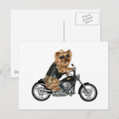 Yorkie Yorkshire Terrier Biker Briefkaart (Voorkant / Achterkant)