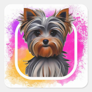 Yorkie, Yorkshire Terrier, Dier Vierkante Sticker