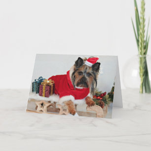 Yorkie Yorkshire Terrier Dog - Kerstkerstkerstkers Feestdagen Kaart