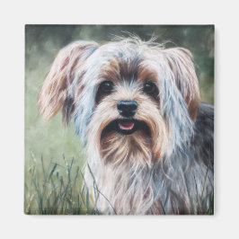 Yorkie Yorkshire Terrier in zomergras Magneet