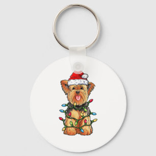 Yorkie Yorkshire Terrier Kerstboom Licht Sleutelhanger