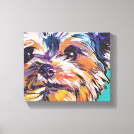 yorkie Yorkshire Terrier Pop Art op gepantserd Can Canvas Afdruk