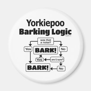 Yorkiepoo Barking Logic Magneet