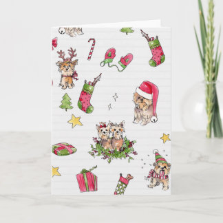 Yorkies à la carte de Noël