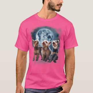 Yorkies huilen bij het Moon Shirt - Yorkie Shirt -