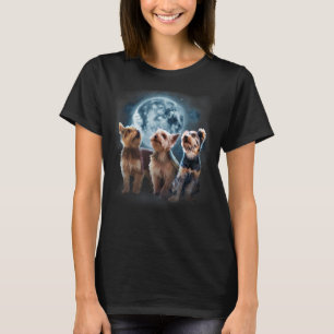 Yorkies huilen bij het Moon Shirt - Yorkie Shirt -