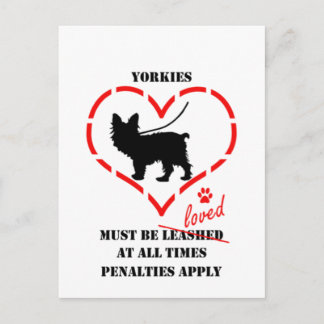Yorkies moeten worden gehouden briefkaart