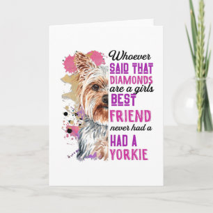 Yorkies zijn een meisje haar beste vriendin Funny  Kaart