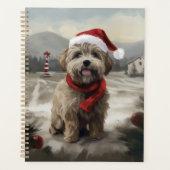 Yorkipoo Chien dans la neige Noël (Devant)