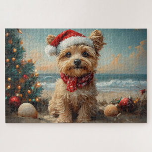 Yorkipoo Dog Christmas  Beach Legpuzzel