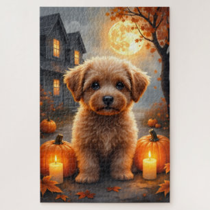 Yorkipoo Gezellige Halloween Portret Kunst Legpuzzel