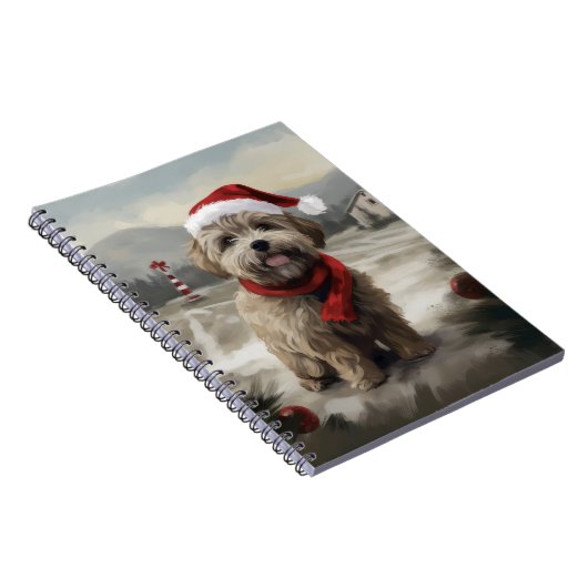 Yorkipoo Hond in Sneeuw Kerstmis Notitieboek (Rechterzijde)