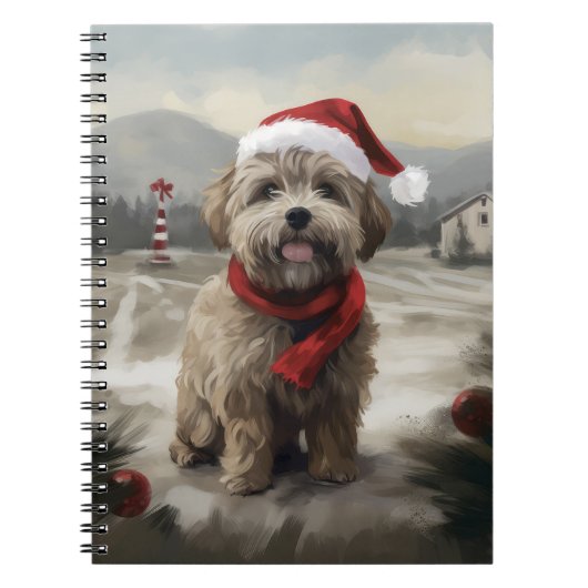 Yorkipoo Hond in Sneeuw Kerstmis Notitieboek (Voorkant)