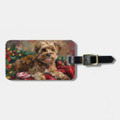 Yorkipoo Hond Kerstfeest Bagagelabel (Voorkant horizontaal)