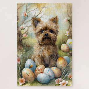 Yorkipoo Hond Met Paaseieren Vakantie Legpuzzel
