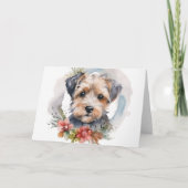 Yorkipoo Kerstkrans feestelijke pup Kaart (Voorkant)