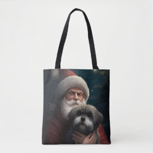 Yorkipoo met Kerstman Feestelijke Kerstmis Draagtas