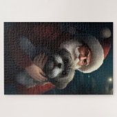 Yorkipoo met sinterklaas feestelijke kerst legpuzzel (Horizontaal)