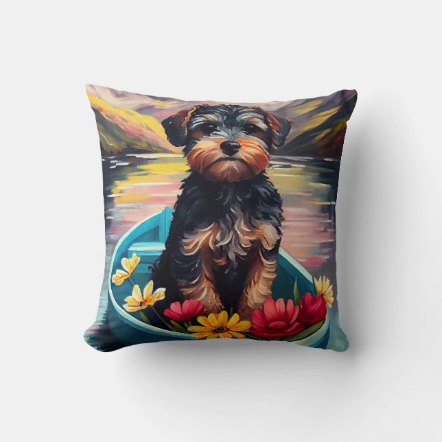 Yorkipoo op een peddel: Een Schilderachtig avontuu Kussen (Voorkant)