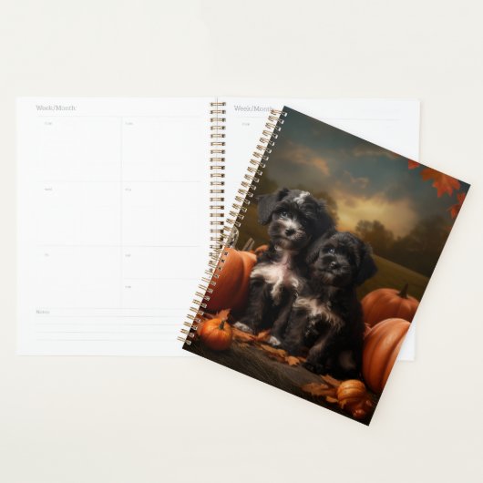 Yorkipoo Puppy Herfst Delight Pompoen Planner (Display)