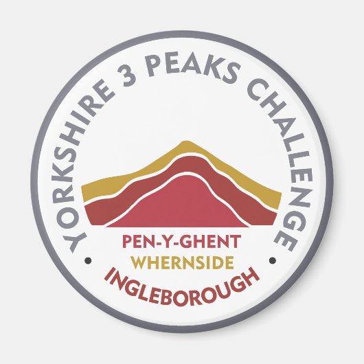 Yorkshire 3 Peaks Challenge Hiking Route Magneet (Voorkant)
