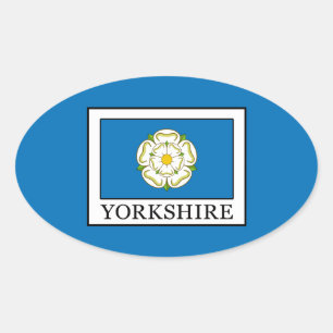 Yorkshire County England Ovale Sticker