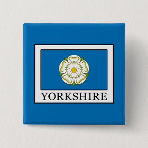 Yorkshire County England Vierkante Button 5,1 Cm