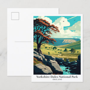 Yorkshire Dales National Park - reisillustratie Briefkaart