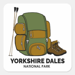 Yorkshire Dales National Park rugzak Vierkante Sticker