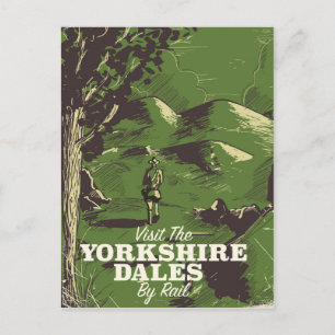 Yorkshire Dales vintage reisposter Briefkaart