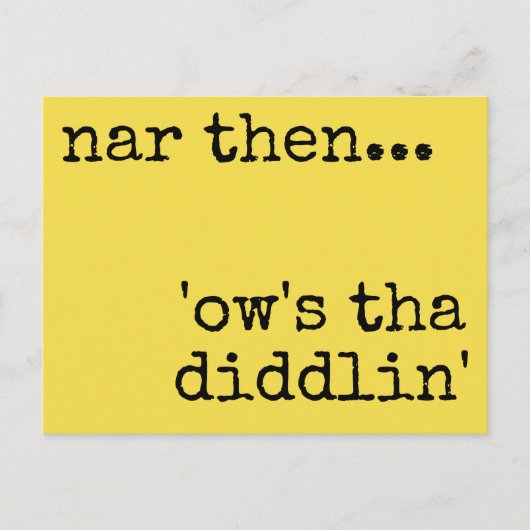 Yorkshire dialect briefkaart (Voorkant)