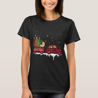 Yorkshire Dog Kerstmis Red Pset Truck Santa Xmas T-shirt