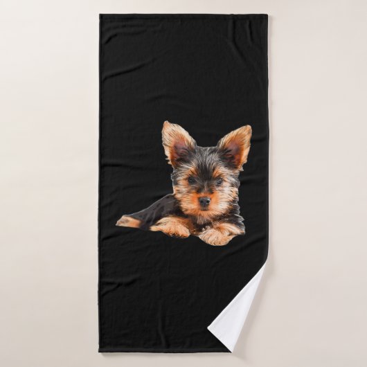 Yorkshire dooder Yorkie Puppy Dog Badhanddoek (Badhanddoek)