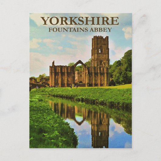 Yorkshire, Fountains Abbey, Briefkaart (Voorkant)